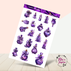 Kouzelné fialové elixíry | Samolepky do diáře