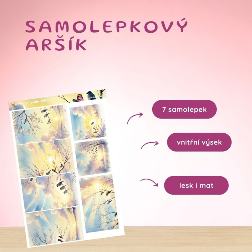 Ptáci v ranním světle | Samolepky do diáře - obrázkové boxy
