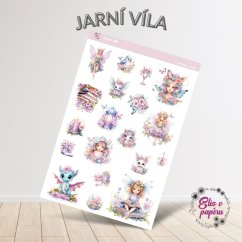 Diářové nálepky s motivy jara a víl od Elis v papíru