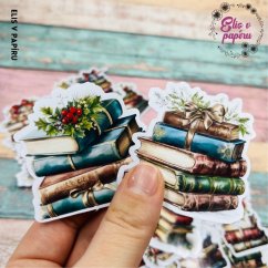 Velké samolepky s motivy vánočních knížek