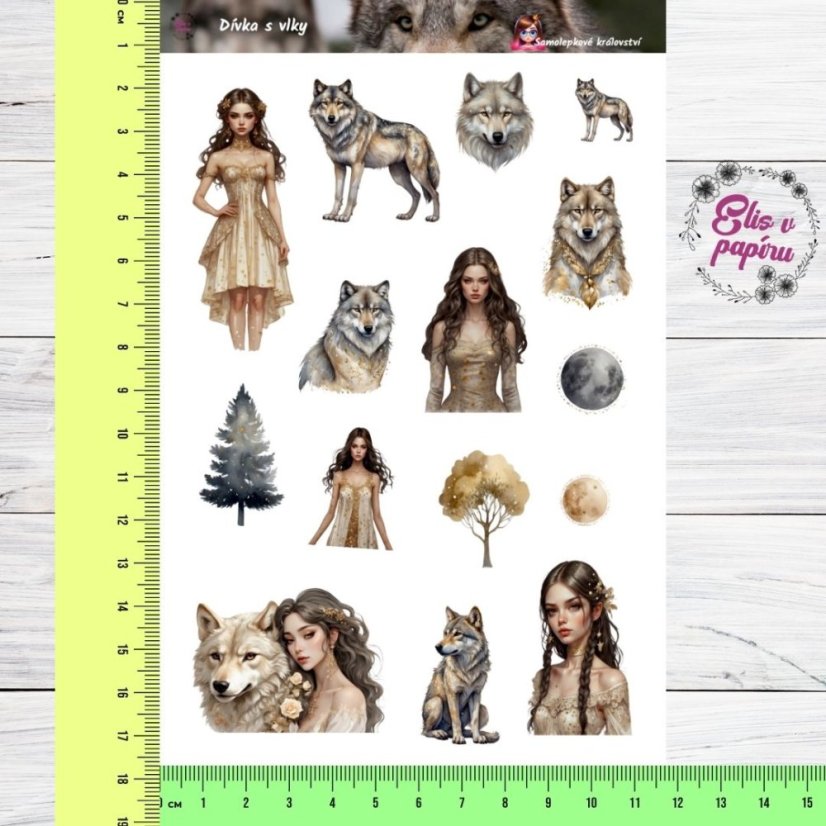 Dívka s vlky | Samolepky do diáře