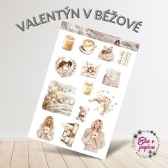 Valentýn v béžové | Samolepky do diáře