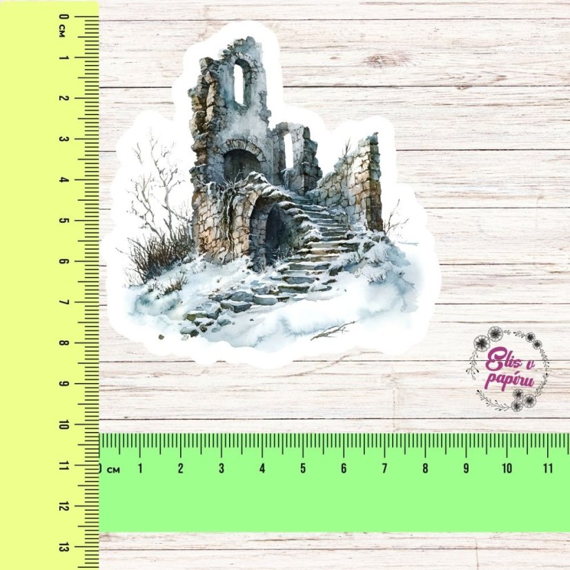 Zasněžené ruiny | Samolepka do diáře