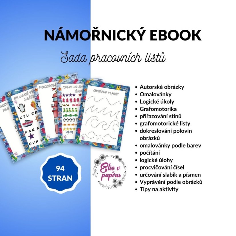 Námořnický ebook pro předškoláky a prvňáčky