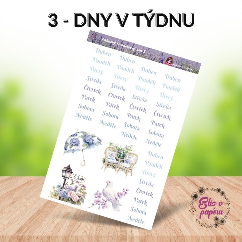 Dubnový levandulový sen | Měsíční samolepkové kity do diáře