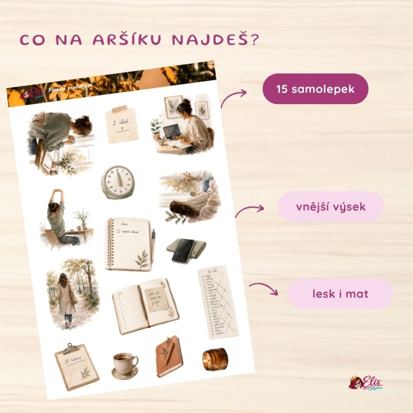 Pomalá produktiva | Samolepky do diáře