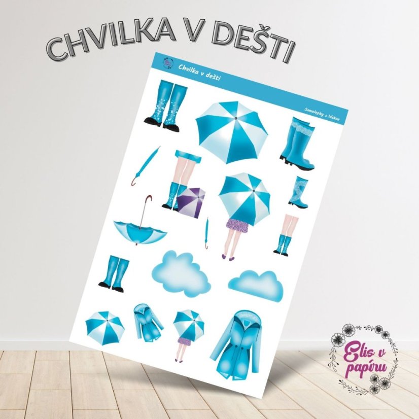 Dekorativní samolepky nejen do diáře s motivem deštníků