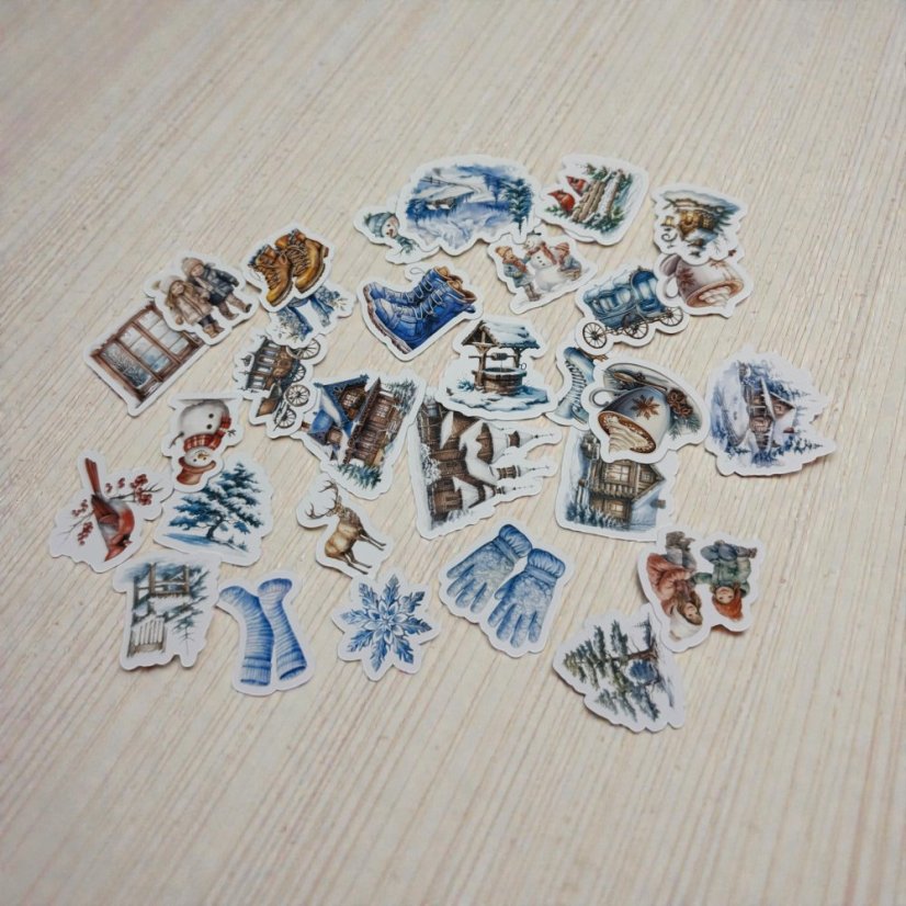 Ticho zimy | Journalingová sada samolepek