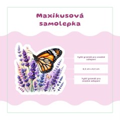 Motýl na levanduli | Samolepka do diáře
