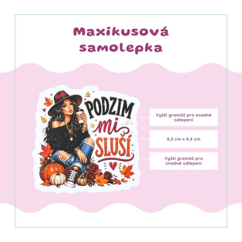 Podzim mi sluší | Maxi kusová samolepka pro diář i scrapbook
