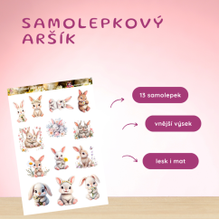 Květinová zaječí parta | Samolepky do diáře
