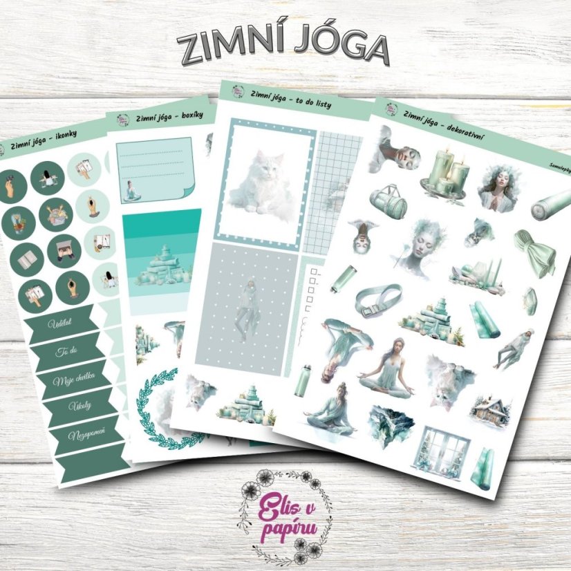 Samolepkový kit Zimní jóga pro všechny jogínky - samolepkový kit