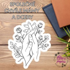 Společné chvíle mámy a dcery | Samolepka do diáře | Omalovánka