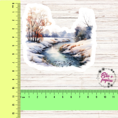 Řeka v zimě | Maxi kusová samolepka pro diář i scrapbook