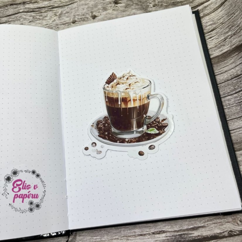 Hrnek kávy |  Maxi kusová samolepky pro diář i scrapbook