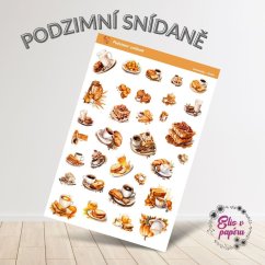 Samolepky nejen do diáře s motivy sladké snídaně, kávy a to vše laděné do tématu podzimu od Elis v papíru.