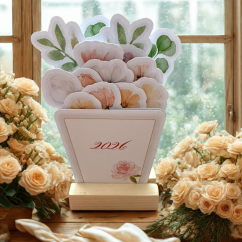 Kytičkový kalendář na rok 2026 | Malý stolní kalendáříček