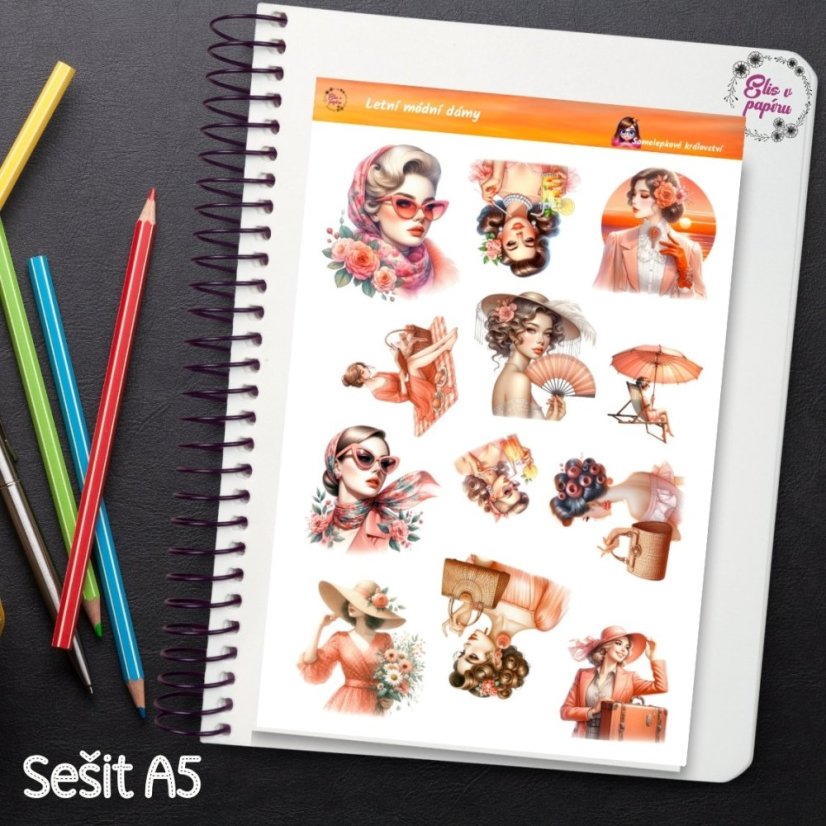 Letní módní dámy | Samolepky do diáře