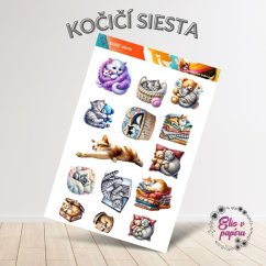 Kočičí siesta | Samolepky do diáře
