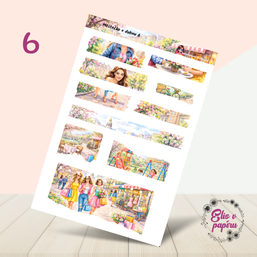 Městečko v dubnu | Měsíční samolepkový kit | 2026