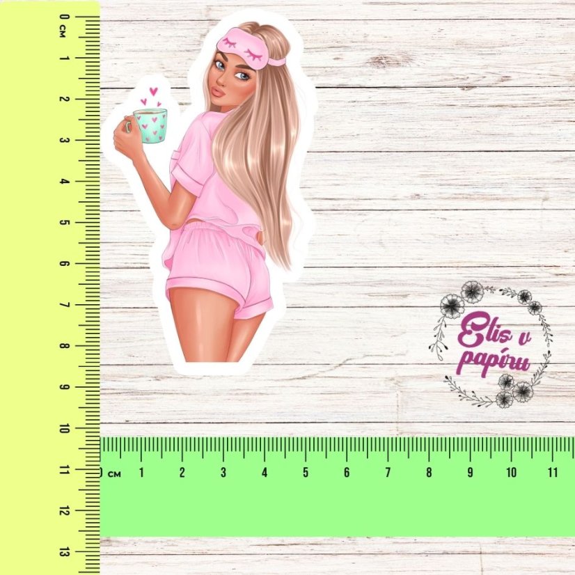 Dívka po ránu | Maxi kusová samolepky pro diář i scrapbook