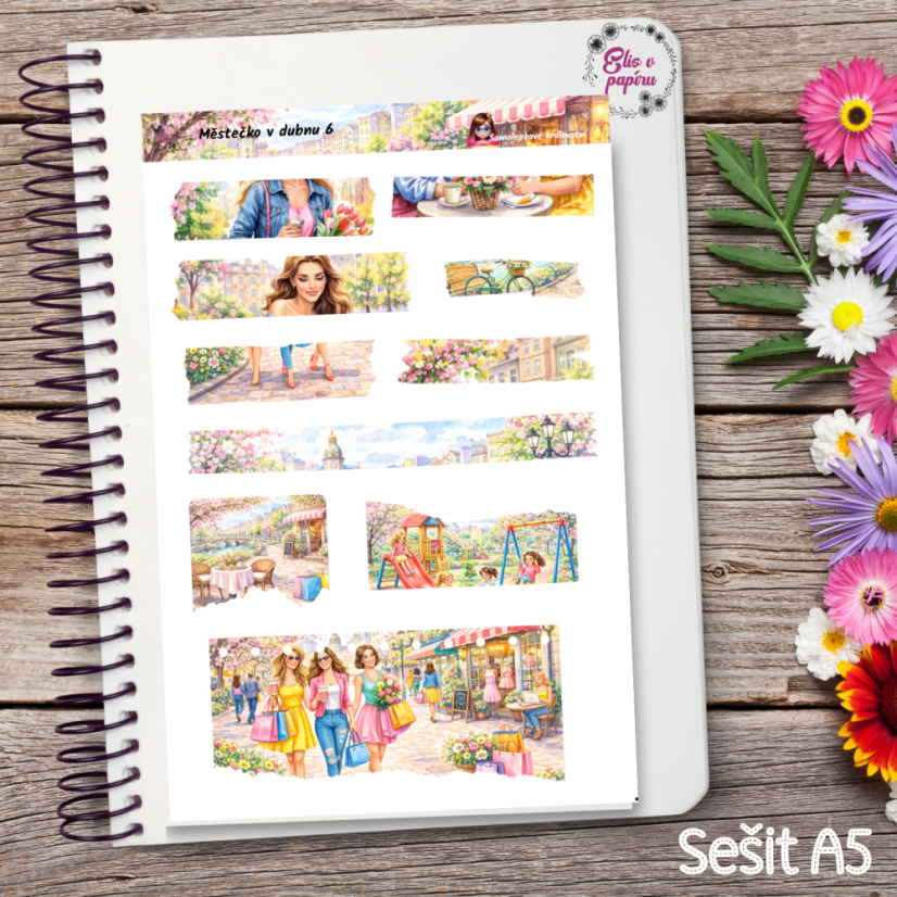Městečko v dubnu | Měsíční samolepkový kit | 2026