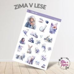 Samolepky do diáře od Elis v papíru s motivem zimní přírody