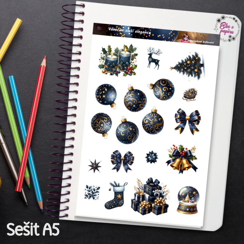 Vánocím sluší elegance | Samolepky do diáře