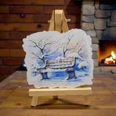 Zasněžená lavička | Samolepka do diáře