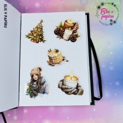 velké kusové samolepky s motivy Vánoc a pohody