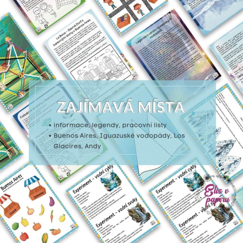 Cesta do Argentiny - komplexní soubor pro děti, které je seznámí s Argentinou - pracovní listy, kvízy, tipy na aktivity s dětmi, stezky