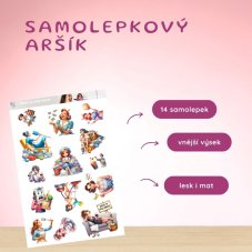Máma na plný úvazek | Samolepky do diáře s českými texty