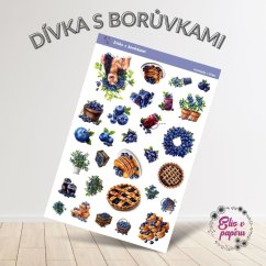 Parádní letní samolepky s motivy borůvek od Elis v papíru