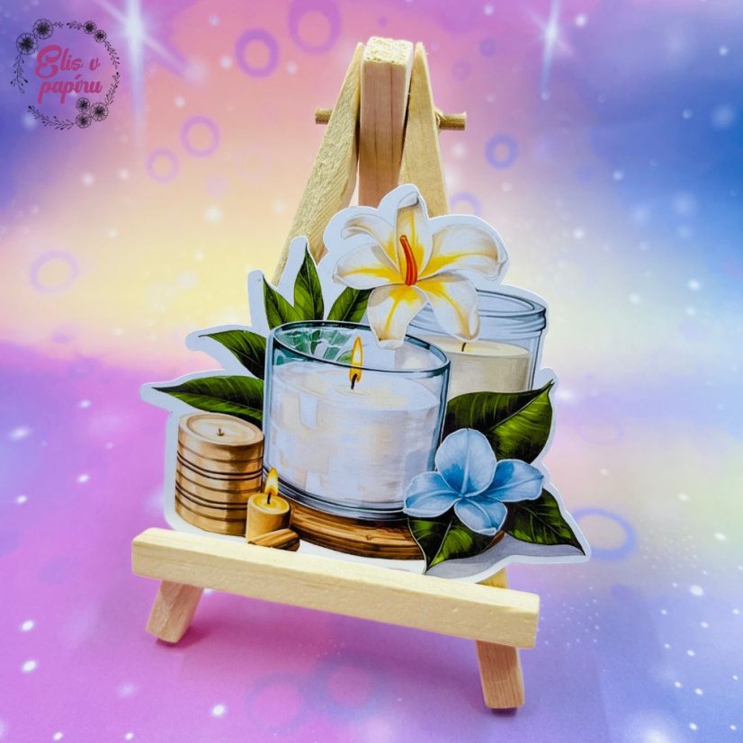 Samolepka "Relax u svíčky", pastelové barvy, relaxační motiv, diářové samolepky, plánování, bujo, samolepky na scrapbook.