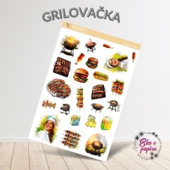 Samolepky do diáře s motivem grilování, masa a léta od Elis v papíru. Samolepky do diáře s motivem grilování, masa a léta od Elis v papíru.