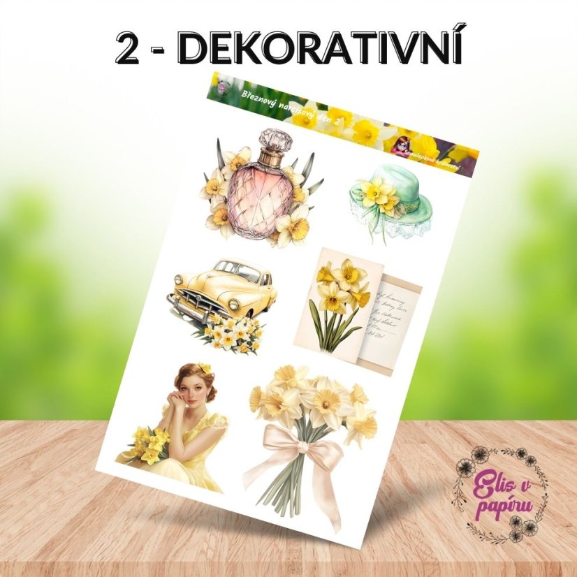 Březnový narcisový den | Měsíční samolepkové kity do diáře