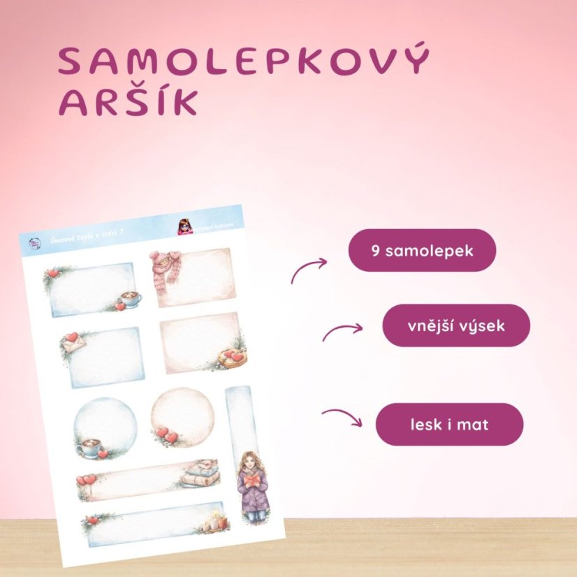 Únorové teplo v srdci | Měsíční samolepkový kit | 2026
