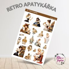 Samolepkový aršík s motivem apatikářky laděný do stylu vintage a retra od Elis v papíru