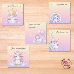 Roztomilý trhací bloček s motivem jednorožce - 5 motivů designu stránek