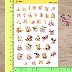 Diářové samolepky Elis v papíru s domácími pracemi a úklidem