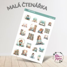 Samolepky nejen do diáře s motivem malých čtenářek a knížek od Elis v papíru