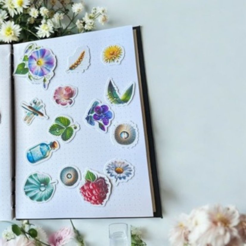 Jemné doteky rosy | Malé kusové samolepky pro diář i scrapbook