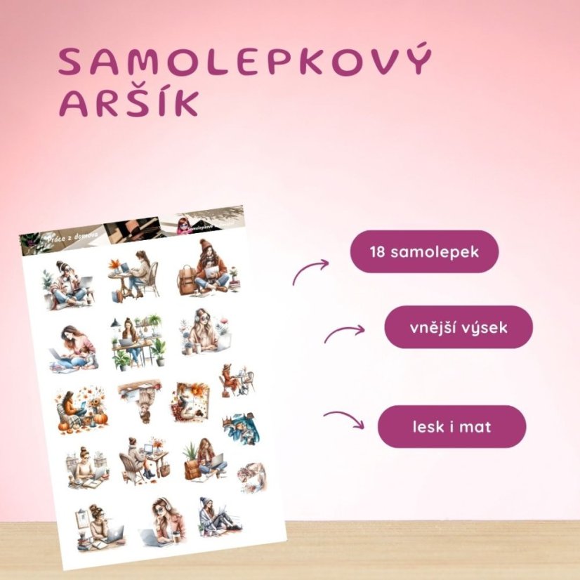 Práce z domova | Samolepky do diáře