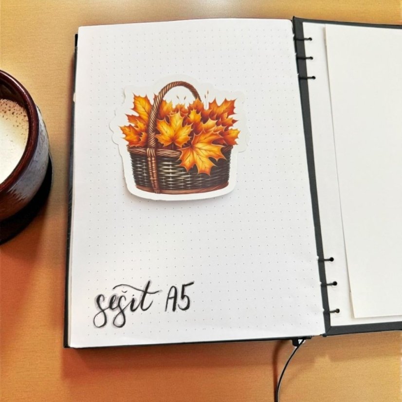 Košík s podzimními listy | Samolepky do diáře