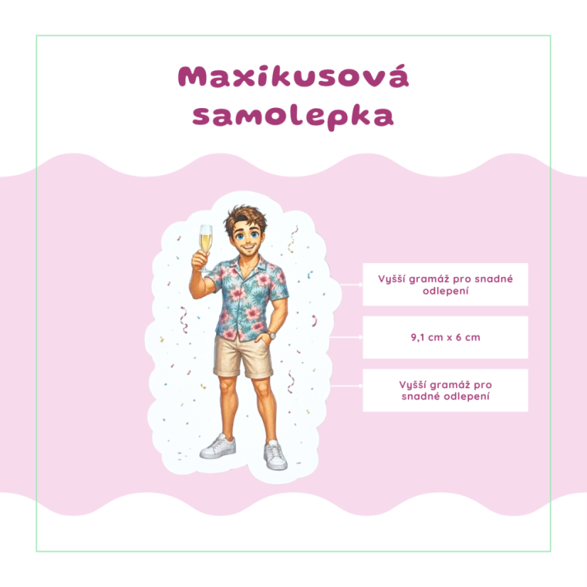Tomův přípitek | Maxi kusová samolepka pro diář i scrapbook