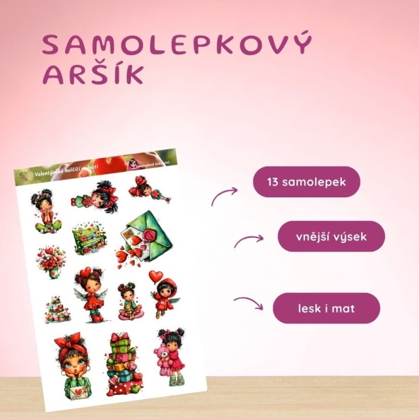 Valentýnské holčičí radosti | Samolepky do diáře