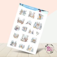 Roztomilá zvířátka v zimě | Samolepky do diáře
