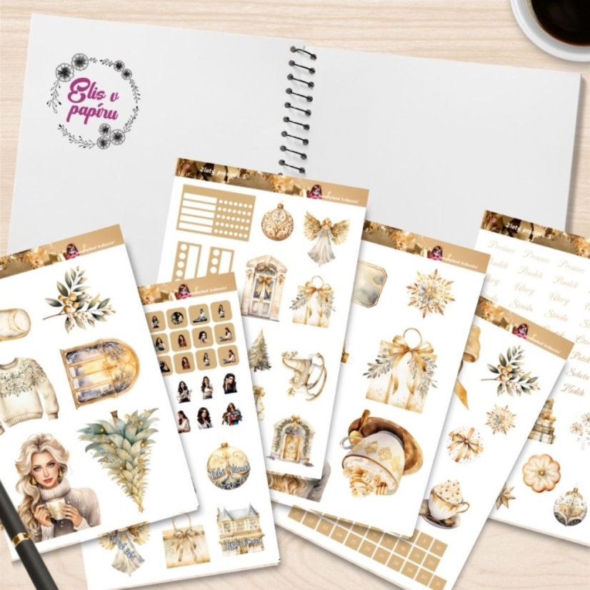 Zlatý prosinec | Samolepky do diáře | 2025