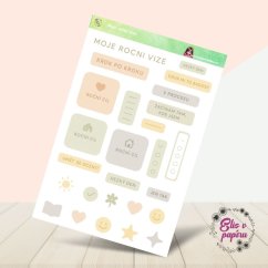 Moje roční vize | Samolepky do diáře