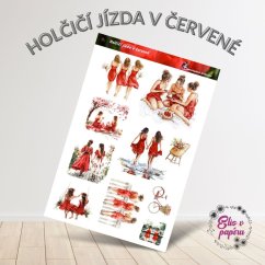Holčičí jízda v červené | Samolepky do diáře